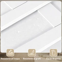 HOMCOM Porta Scorrevole Pieghevole in Legno 71.2x213.4 cm con Binario in Acciaio, Maniglia, Guida e Ruote, Bianca e Nera(m-5)