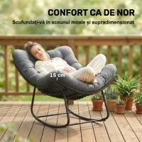 Outsunny Balansoar Boho cu Pernă Moale Gri Închis(m-4)