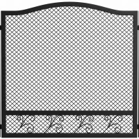 HOMCOM Pare Feu Cheminée Pliable 3 Panneaux, Pare-Étincelles Cheminée, Motif Floral, Métal, 107 x 60 cm, Noir(m-12)