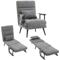 HOMCOM Schlafsessel 3 in 1 Klappbar Sessel mit Schlaffunktion, 186 x 60 cm Schlafsessel mit 5-stufig Verstellbarer Rückenlehne(m-12)