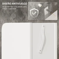 kleankin Columna Baño con 3 Puertas y 3 Estantes Mueble Auxiliar Alto de Estilo Moderno 15x17x120cm Blanco(m-6)