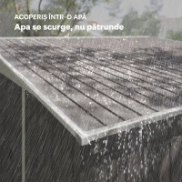 Outsunny Magazie de Grădină cu Ușă Glisantă, din Oțel, 345x280,5x169-201cm, Gri(m-8)