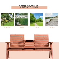 Outsunny Panchina Esterni Legno Abete 2/3 Posti, Convertibile 160x68x92cm(m-6)
