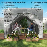Outsunny Foișor de Grădină 3x3 m Pliabil cu Înălțime Reglabilă, Protecție UPF50+ și Geantă, Gri Deschis(m-9)