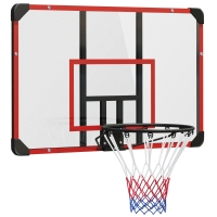 SPORTNOW Basketballkorb für Wandmontage, Innen/Außen, robuste PC-Rückwand, Nylonnetz, Stahlring, 113x61x73 cm