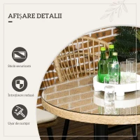 Outsunny Set de Grădină 7 Piese din Ratan PE cu Masă de Dining 153x89x74 cm și 6 Scaune 52x62x78 cm cu Perne(m-6)