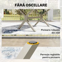 Outsunny Masă Extensibilă de Grădină pentru 8-10 Persoane, din Aluminiu și Oțel, 154/214x85x73 cm, Gri(m-6)