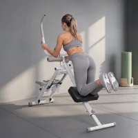 SPORTNOW 2-in-1 Ab Machine and Stair Stepper, Foldable Ab Trainer and Climbing Machine with LCD Monitor for Home Gym, White(m-2)