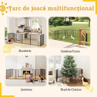 Pawhut tarc Joaca Caini – 6 Panouri Metalice, Rezistent Interior/Exterior(m-4)
