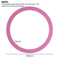 SPORTNOW 12FT Trampoline Spring Cover, Plastic Trampoline Pad Replacement with Elastic Cord, Waterproof, UV Resistant and Tear-Resistant, No Holes for Pole, Pink(m-3)