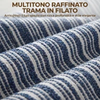 HOMCOM Divano 2 Posti in Tessuto con Braccioli, Imbottitura Spessa e 2 Cuscini, 131x78x83 cm, Blu(m-6)