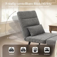 HOMCOM Schlafsessel 3 in 1 Klappbar Sessel mit Schlaffunktion, 186 x 60 cm Schlafsessel mit 5-stufig Verstellbarer Rückenlehne(m-5)