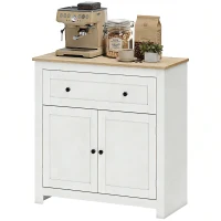 HOMCOM Sideboard Storage Cabinet, Modern Kitchen Cupboard with Adjustable Shelf, Drawer and Double Doors, Cream White(m-11)