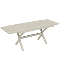 Outsunny Masă Extensibilă de Grădină pentru 8-10 Persoane, din Aluminiu și Oțel, 154/214x85x73 cm, Gri(m-1)