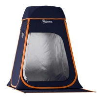 Outsunny Cort Duș Camping Pop-Up, Impermeabil 2000 mm, UPF30+, 152x152x200 cm, Poliester, Albastru(m-11)