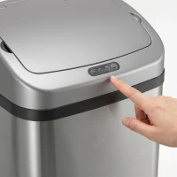 HOMCOM 48L Stainless Steel Sensor Bin - Silver-Tone(m-9)