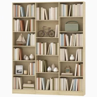 HOMCOM Bibliotecă 6 niveluri, Raft de depozitare cu 17 compartimente și rafturi reglabile, 149 x 23,6 x 188 cm, Stejar(m-9)