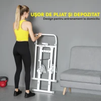 SPORTNOW Stepper Vertical Climber pliabil cu mânere reglabile, pedale antiderapante și monitor LCD, alb(m-6)
