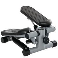 SPORTNOW Mini stepper de fitness machine de step bandes de résistance, écran LCD et pédales antidérapantes 41x30,5x18,5cm gris