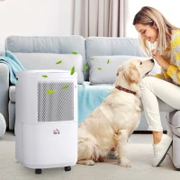 HOMCOM 10L/Day 2200ML Portable Quiet Dehumidifier with WiFi Smart App Control, Electric Moisture Air Dehumidifier for Home Laundry Basement(m-2)