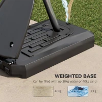 SPORTNOW 2.4-2.9m Adjustable Basketball Hoop and Stand with Weighted Base, Portable on Wheels, Red(m-5)