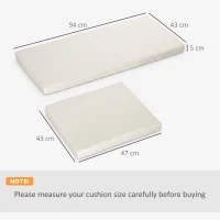 Outsunny Outdoor Seat Cushion Pads for Rattan Furniture, 3 PCs Garden Furniture Cushions, Cream White(m-3)