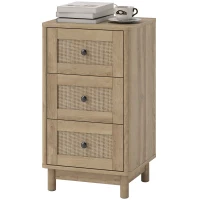 HOMCOM 40 cm Drawer Chest of Drawers with 3 Drawer - Oak(m-11)