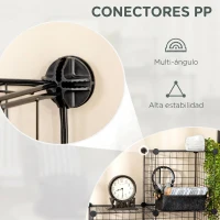 HOMCOM Estantería Modular 9 Cubos Estantería Apilable de Alambre DIY Organizador de Almacenamiento Multiuso para Salón Negro(m-5)