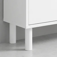 HOMCOM Zapatero para 32 Pares con 4 Cajones Abatibles y Estantes Regulables 80x23,5x157 cm Blanco(m-6)