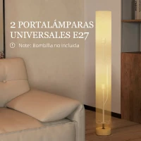 HOMCOM Lámpara de Pie Lámpara de Salón con Casquillo Máx. 40 W E27 Pantalla de Lino y Marco de Metal Ø15x120 cm Gris(m-4)