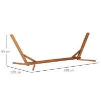 Outsunny Supporto per Amaca Sospesa Regolabile su 3 Livelli, Pieghevole e Portatile, in Legno, 388x120x89 cm(m-3)