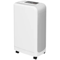 HOMCOM Deumidificatore Portatile Touch da 12L con Tubo di Scarico, Timer e Filtro, in ABS, 28x18x50.6 cm, Bianco(m-1)