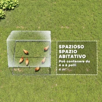 PawHut Pollaio per Galline da Esterno con Tetto e Serrature, in Acciaio Zincato, 2x2x2 m, Argento(m-4)