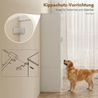 HOMCOM 159 cm Küchenschrank, verstellbare Regale, 2 Schublade, für Küche, Esszimmer, Spanplatte, MDF, Weiß(m-7)