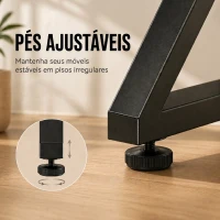 HOMCOM Conjunto de 2 Pernas de Mesa em Aço em Forma de X para Móveis Industriais com Apoios Ajustáveis e Parafusos Preto(m-5)