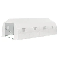 Outsunny Serra per Orto 6x3x2m con 8 Finestre e Porta Avvolgibile, in Acciaio e PP, Verde(m-11)