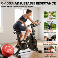 SPORTNOW Exercise Bike, Indoor Stationary Bike with Smart APP, 0-100% Magnetic Resistance, Adjustable Seat & Handlebars(m-5)