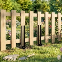 Outsunny Zaunpfosten Reparaturset 2er-Set Stützpfähle für Zaunpfosten mit Nägeln Bohrer 81 x 5,5 x 12 cm Schwarz(m-2)