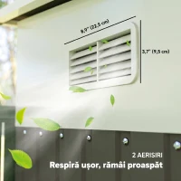 Outsunny Magazie de Grădină cu Ușă Glisantă, din Oțel, 345x280,5x169-201cm, Gri(m-9)