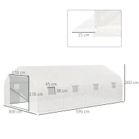 Outsunny Serra per Orto 6x3x2m con 8 Finestre e Porta Avvolgibile, in Acciaio e PP, Verde(m-3)
