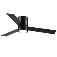 HOMCOM Ventilateur de plafond 2 en 1 avec lumière LED 3 vitesses silencieux - télécommande - diamètre 112 cm, noir(m-1)