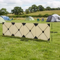 Outsunny Camping Windbreak Pop Up Windbreaker Blocker with Ropes Pegs for Beach Caravan Outdoor 480 x 120 cm(m-3)