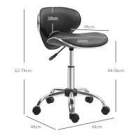HOMCOM Adjustable Rolling Swivel Beauty Salon Chair, Stool for Spa, Black(m-3)