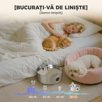 PawHut Fântână pentru Pisici 7L cu Lumină LED și Filtrare Triplă, din Oțel Inoxidabil 304, 30.5x31.2x19.3 cm, Argintiu(m-9)
