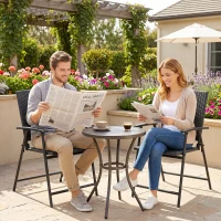 Outsunny Set of Two Folding Rattan Seat Chairs - Black(m-9)