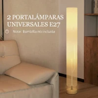 HOMCOM Lámpara de Pie Lámpara de Salón con Casquillo Máx. 40 W E27 Pantalla de Lino y Marco de Metal Ø15x120 cm Beige(m-4)