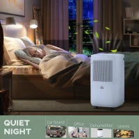 HOMCOM 10L/Day 2200ML Portable Quiet Dehumidifier with WiFi Smart App Control, Electric Moisture Air Dehumidifier for Home Laundry Basement(m-7)