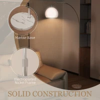 HOMCOM Floor Lamp for Living Room, Modern Standing Lamp with Shade & Foot Switch for Bedroom, Office, White(m-7)