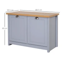 HOMCOM Shoe Cabinet, Modern Shoe Bench with 2 Doors for Hallway, Entryway, Grey(m-3)