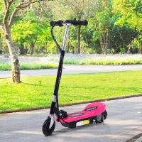 HOMCOM Patinete Eléctrico Plegable para Niños y Adolescentes de +7 Años con Manillar Ajustable en Altura 78x37x87-95 cm Rosa(m-10)
